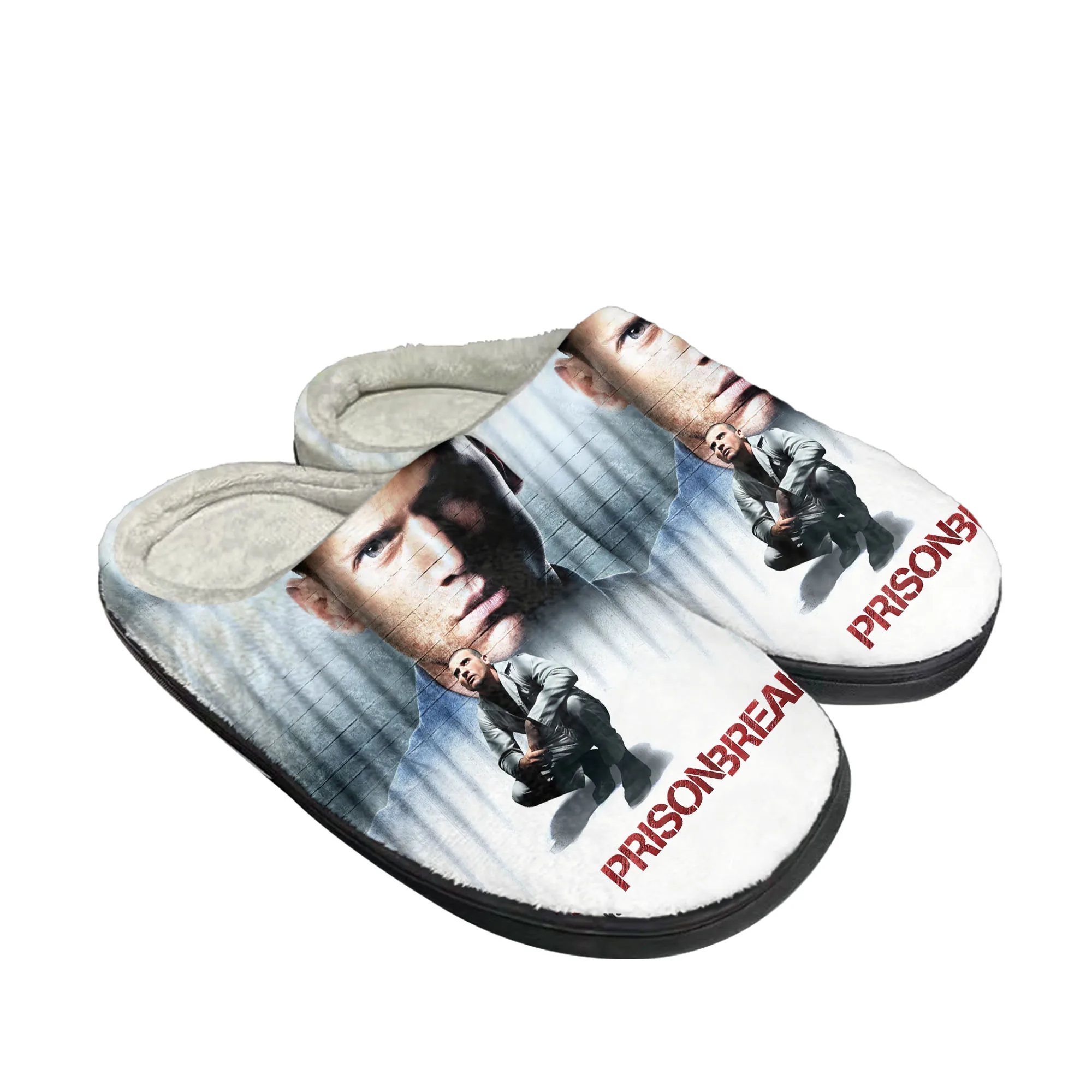 

Домашние хлопковые тапочки для побега в тюрьме, мужские и женские, плюшевые, для спальни, Повседневная сохраняющая тепло обувь, теплые домашние тапочки, индивидуальная обувь «сделай сам»