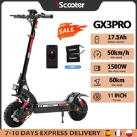 iScooter GX3Pro 11inch Electric Scooter 1500W 50km/h High-Speed E-Scooter 48V 17.5Ah 60KM Swing-arm suspension Scooters APP Control Foldable Scooter 1