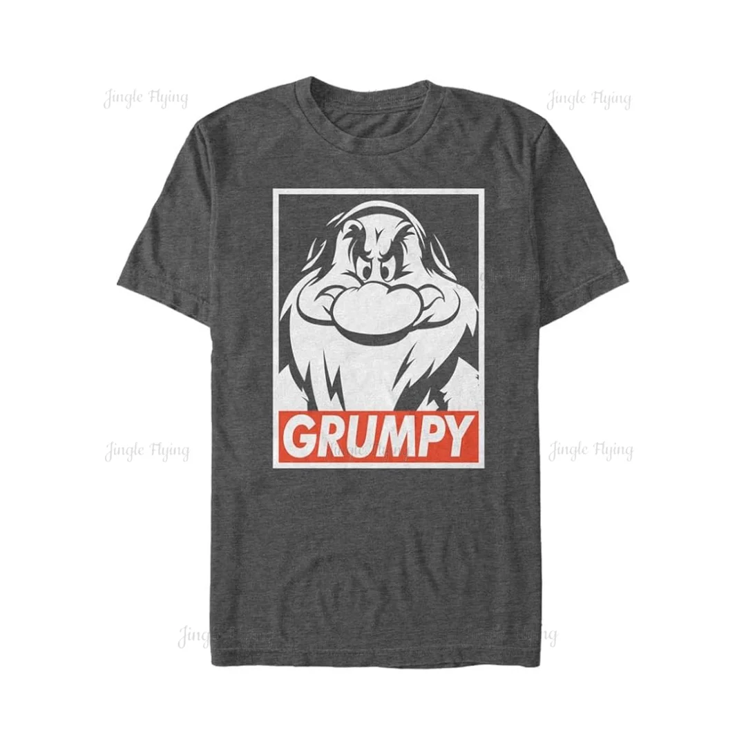 Men's Snow And Dwarfs Grumpy Graphic T-Shirt Mens Tshirts High Quality