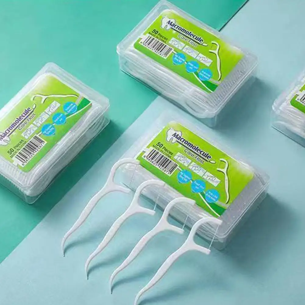 Plastic Disposable Dental Floss Picks for Oral Care