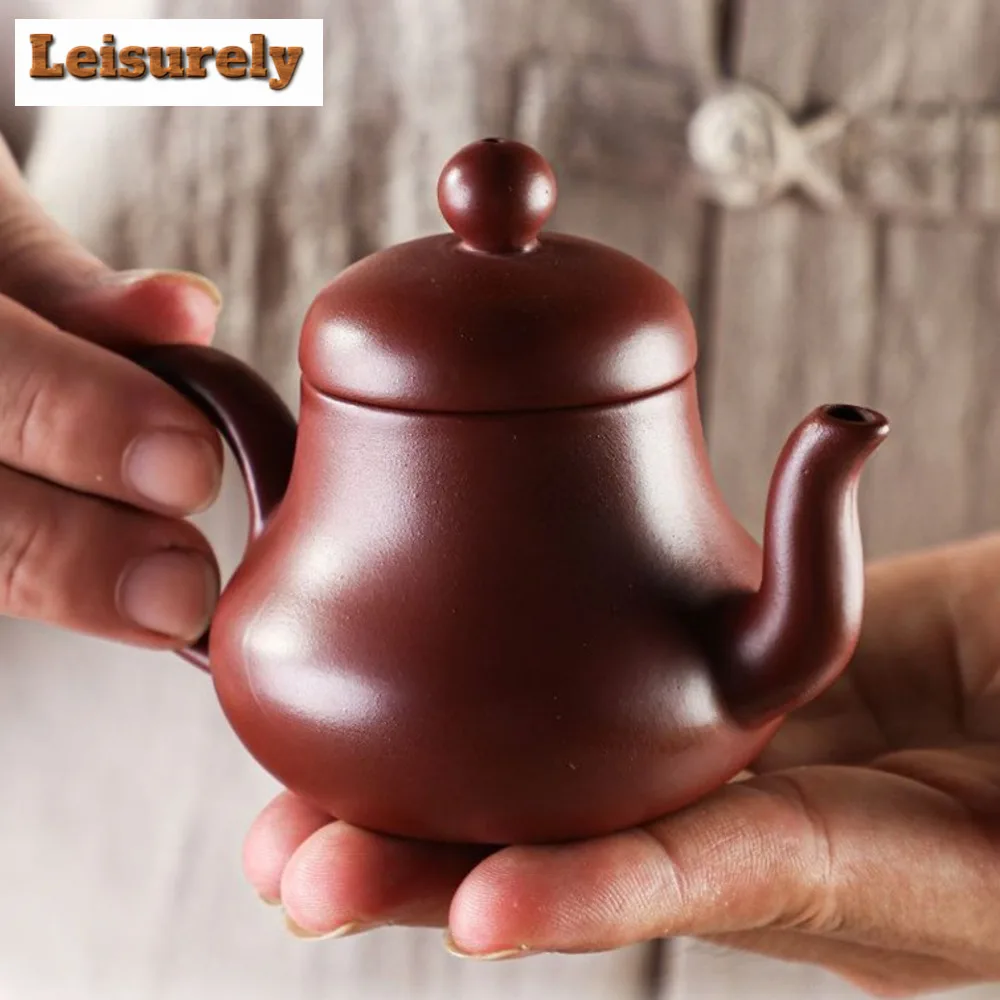 130ML Small Capacity Chaozhou Purple Clay Teapot Senior Craftsman Handmade Raw Or Kettle Tea Brewing Pot Zisha Tea (just Teapot)