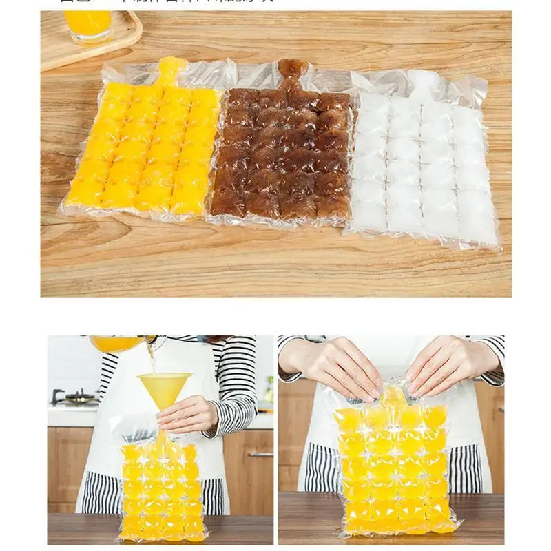 20PCS Make Ice Cubes the Easy Way with our One-time Use Cube Bags-Self-sealing and Convenient