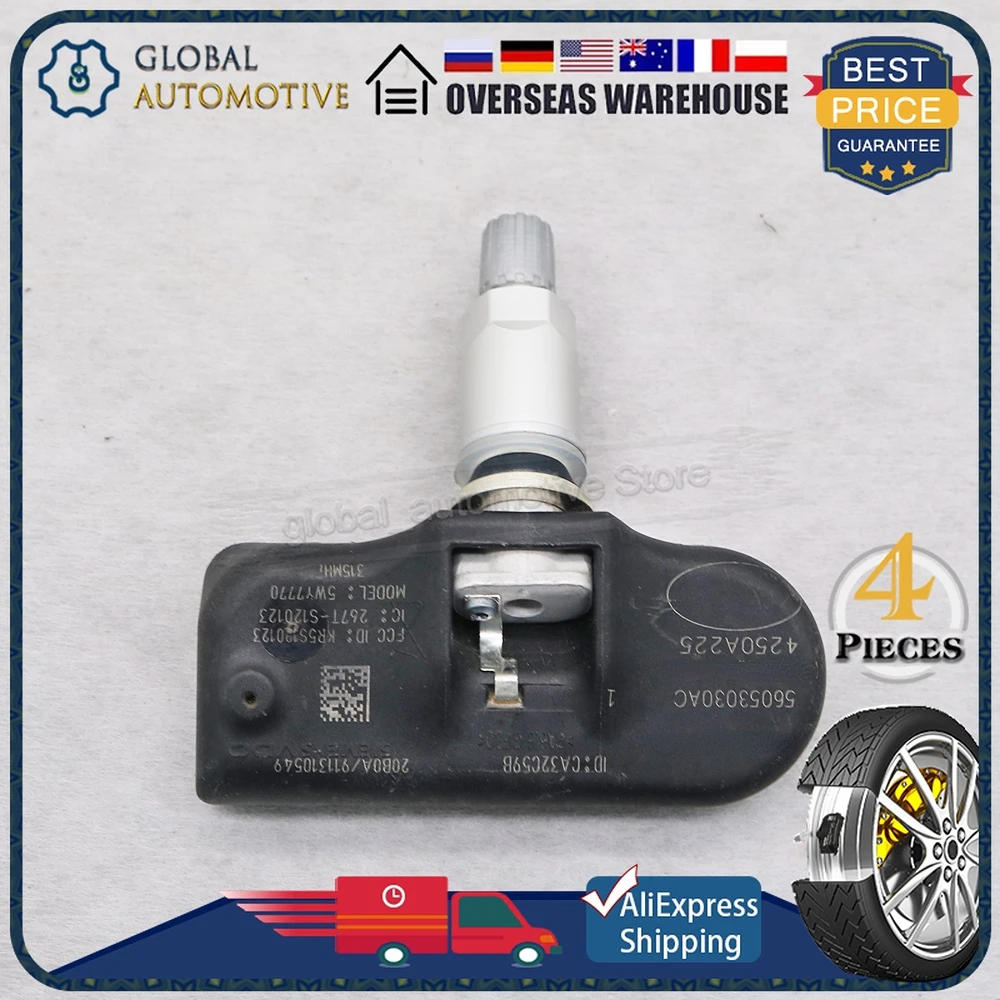 4 Ʈ 56053030AC Ÿ̾ з ͸ ý 315MHz TPMS, ũ̽ 긵  Į  ̾ 2007-2010