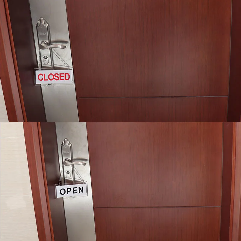 Open and Closed Business Signs Double Sided Wooden Acrylic Open Hanging Indicator Board for Restaurant Club Cafe Hotel Bar Shop