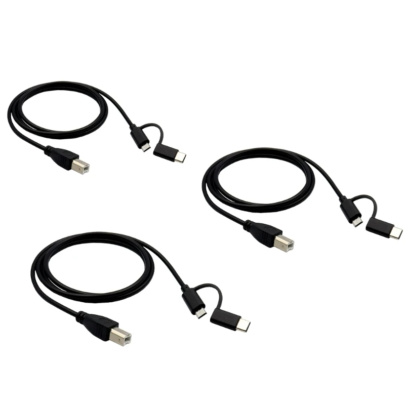 

Mobile Phone to Printer OTG Cable Micro USB & Type C to USB-B Electronic Piano Microphone Connection Cord Adapter Line P9JB