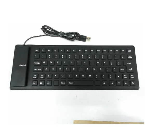 Foldable Silicone Keyboard - Silent, Waterproof, Dustproof, Soft Touch, USB Wired