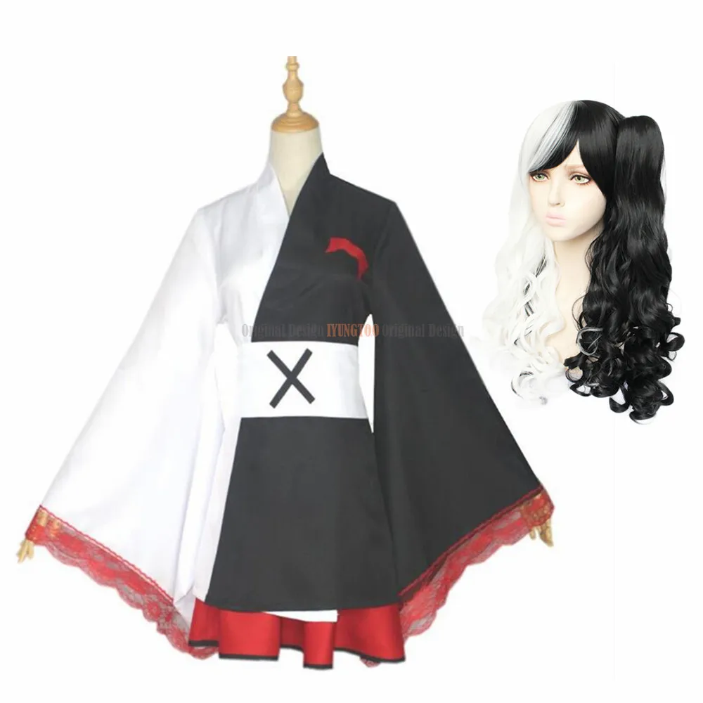 

Danganronpa Monokuma Dangan Ronpa Kimono Pinafores Dresses Women Anime Wig Cosplay Costumes