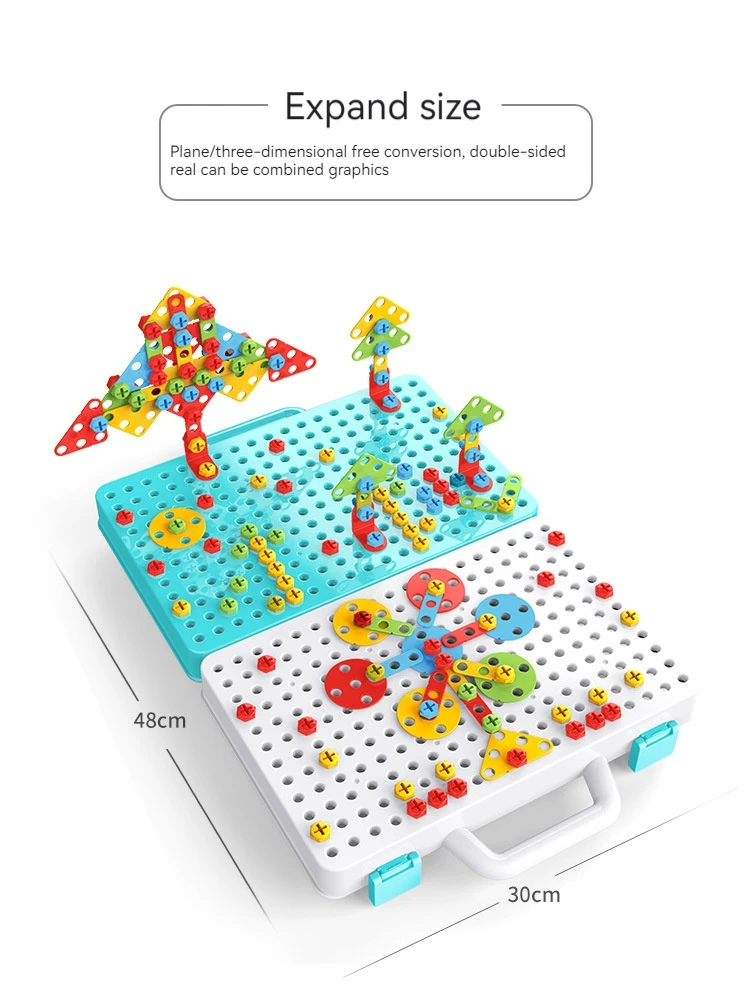 Drill Screw Nut Puzzles Kids Toys Pretend Play Tool Electric Drill Disassembly Assembly Children Drill 3D Puzzle Toys For Boy 6