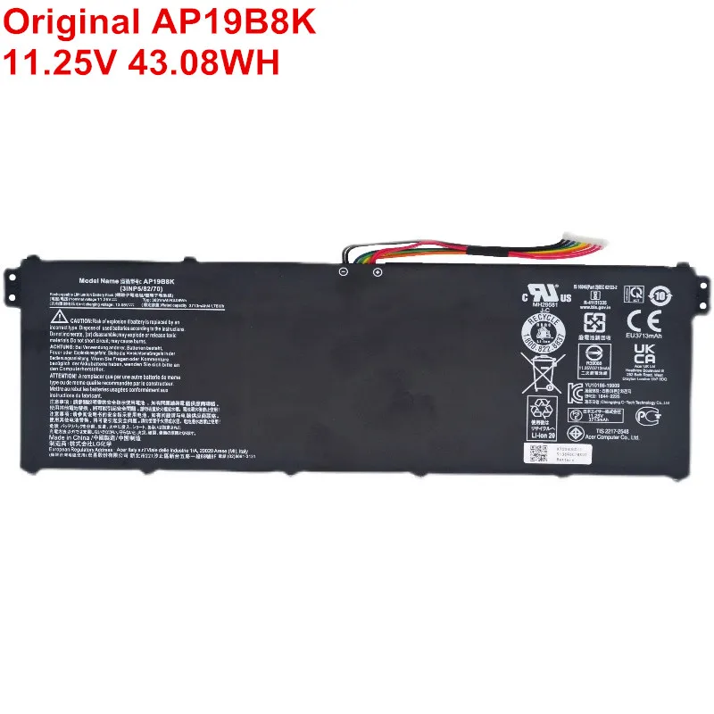 

11.25V 43.08WH Genuine AP19B8K Laptop Rechargeble Battery For Acer Aspire A315-56 A317-52 SF314-42-R33B SF314-42 A314-22 A315-23