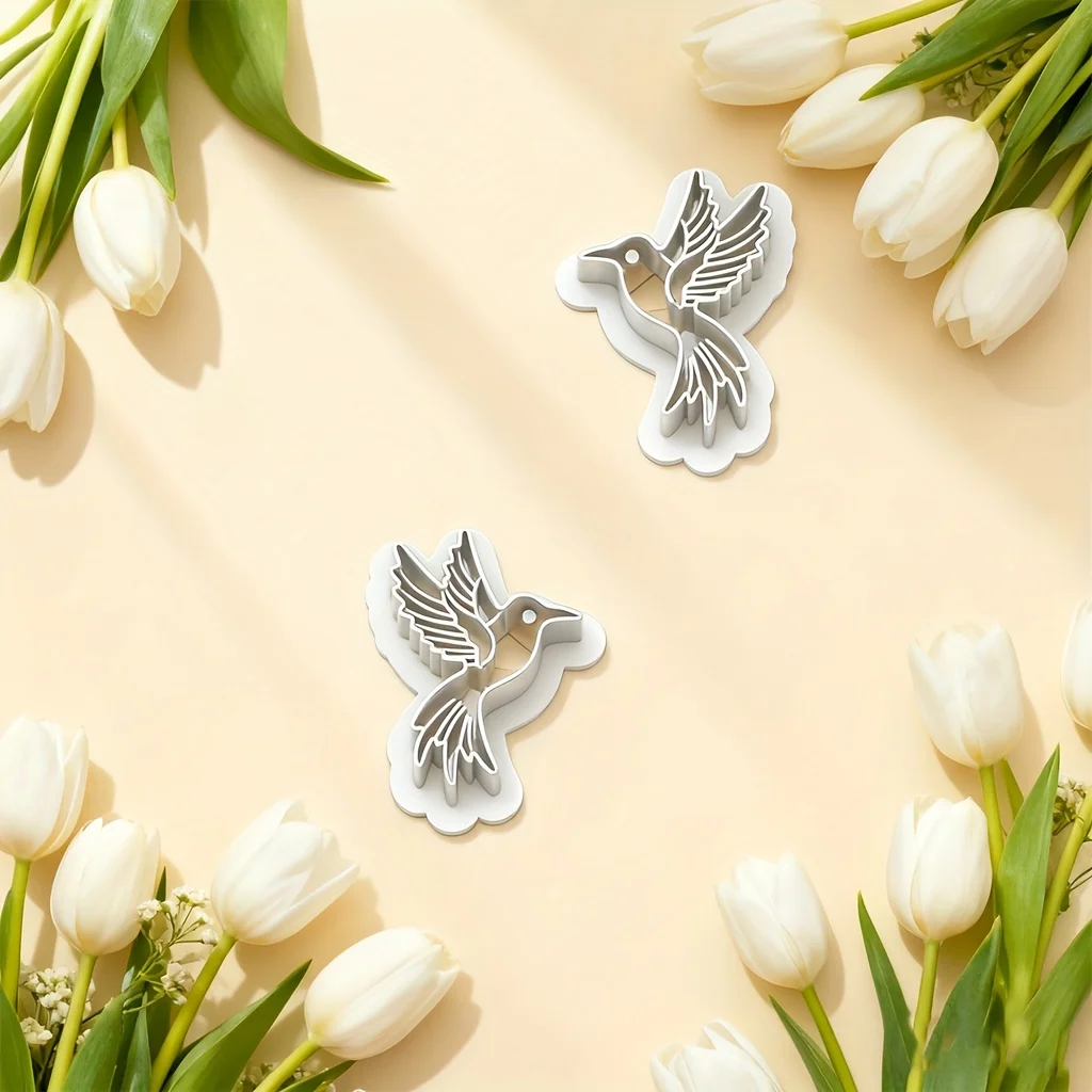 2 Stück Fliegende Kolibri-Formen aus Polymer Clay, wiederverwendbare Kunststoff-Vogelformen für DIY Boho-Schmuckherstellung, Polymer Clay und Harz-Bastelarbeiten – Detail 4