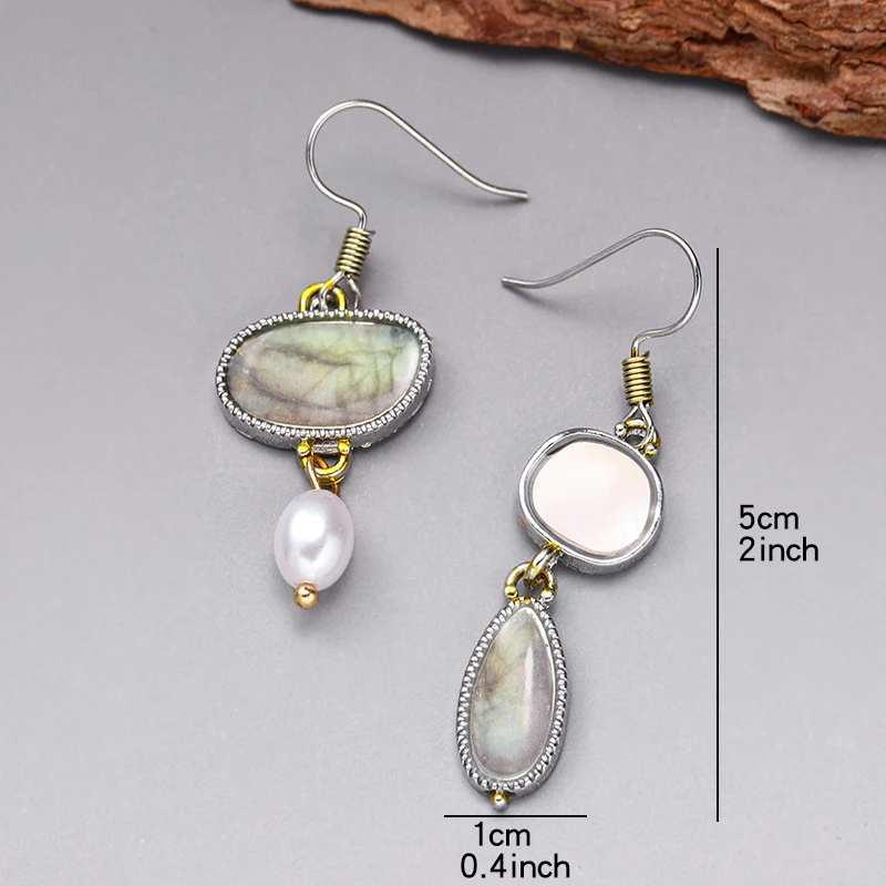 Vintage Asymmetrical Imitation Pearl Water Drop Earrings Flower Earrings Drop Earrings Pearl Earrings Dangle Earrings