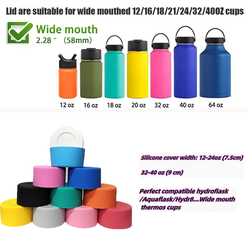 7.5cm 9cm Cup Cover Sport Water Bottle Cover Space Pot Silicone