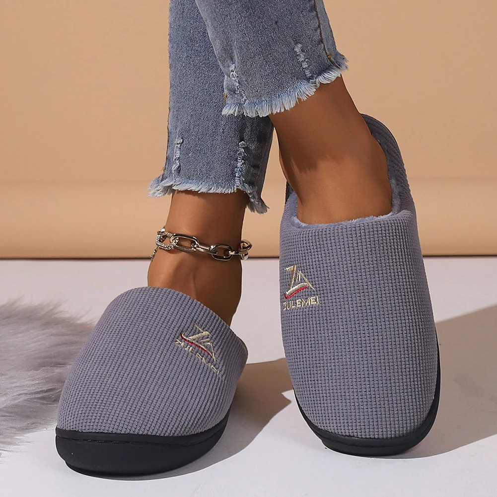 Plush House Slippers Closed Toe Slippers Non-Slip Fluffy Home Slippers Soft Fuzzy Slippers for Indoor Outdoor Bedroom 3