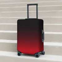 Bright Red And Black Ombre Suitcase Cover Flight Minimalist Gradient Useful Luggage Supplies Business Protector 1