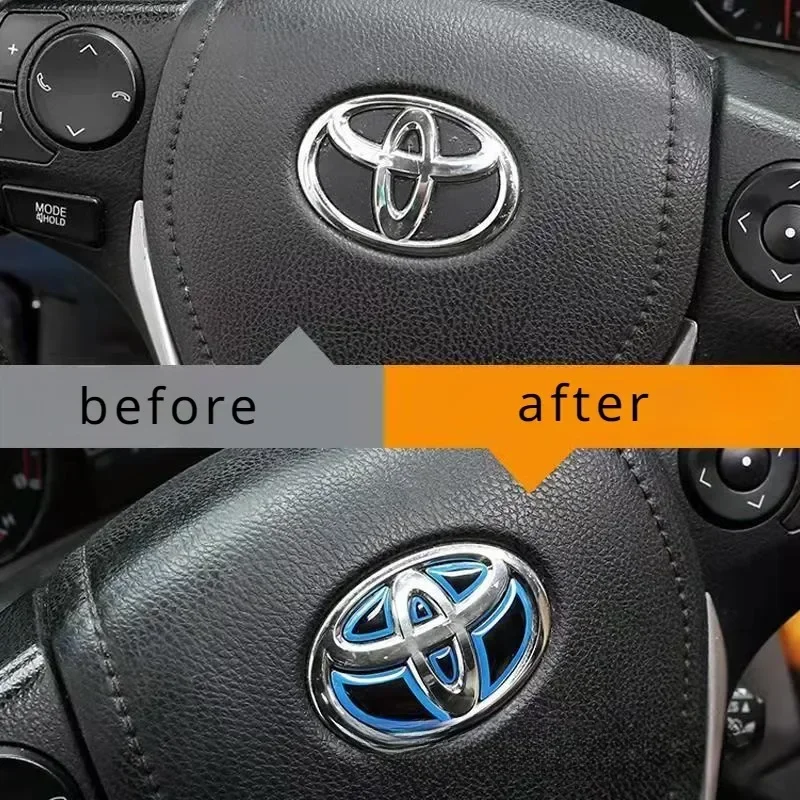 Car Steering Wheel Inner Sticker Carbon Fiber Trims for Toyota Prius Corolla Rav4 Yaris Verso Camry Interior Decals Accessories