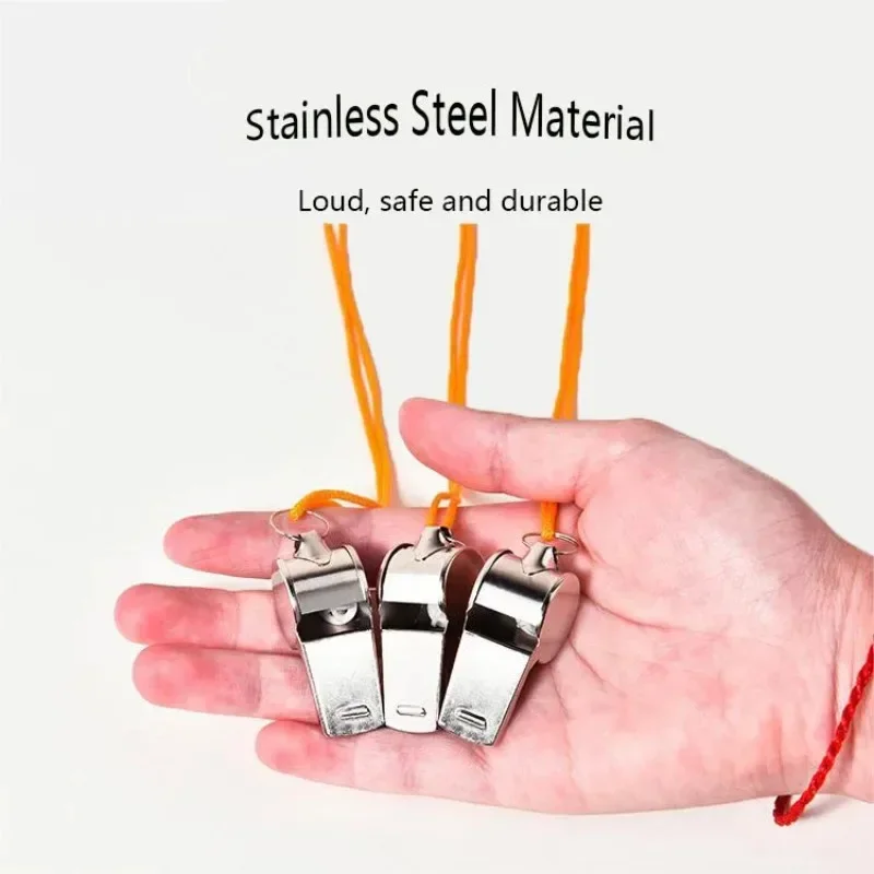 Referee Whistles Metal Whistles Stainless Steel Metal Sports Sports Equipment With Lanyards Referee Tools 1PC sports whistle,metal whistle