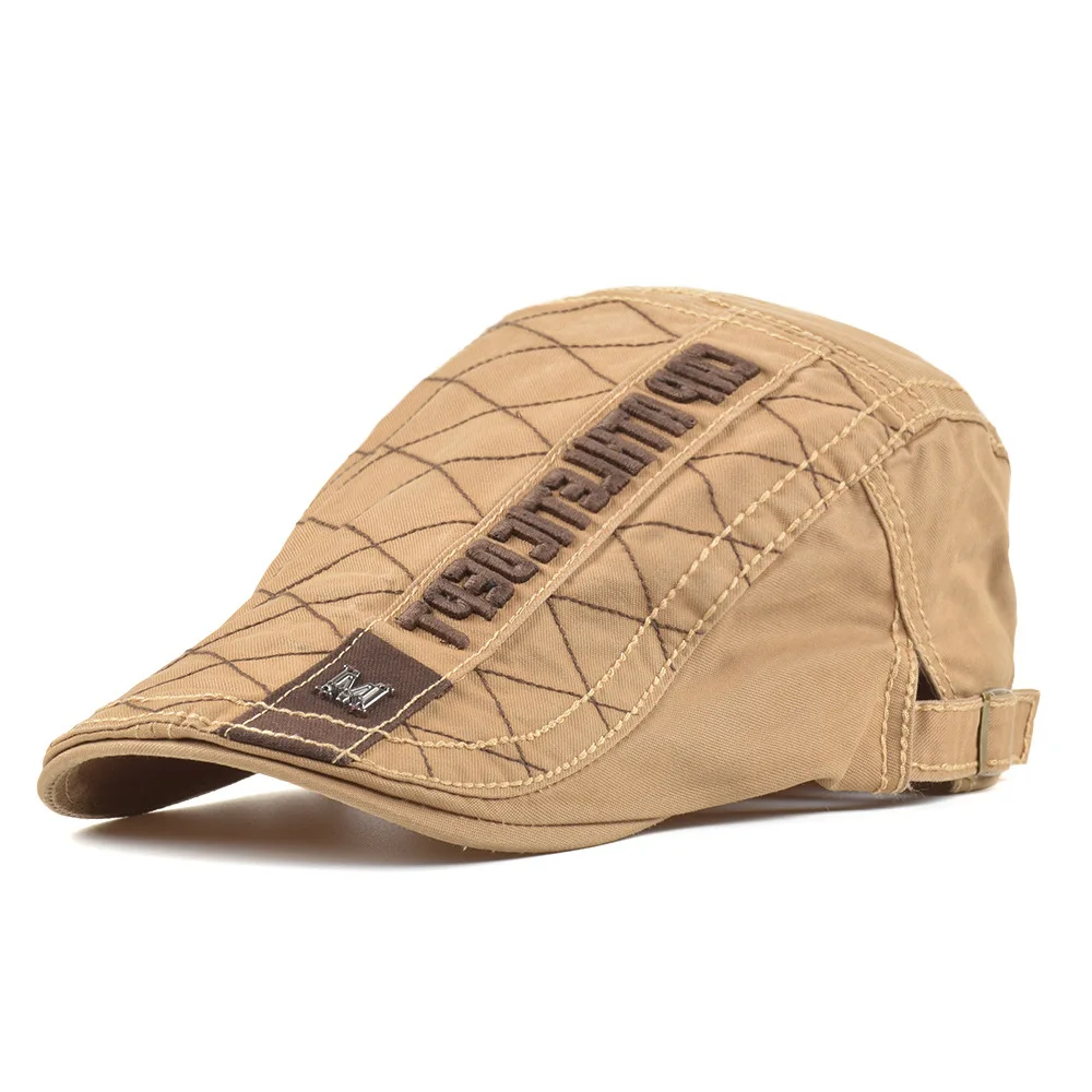 Adjustable Men Spring Summer Sun Newsboy Hats Classic Western Newsboy Caps Cotton Blend Beret Hat Flat Brim Men Berets Cap