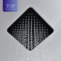 Système de douche thermostatique au plafond, salle de bains moderne en laiton noir, robinet cascade mural à 3 fonctions pour eau froide et chaude 3