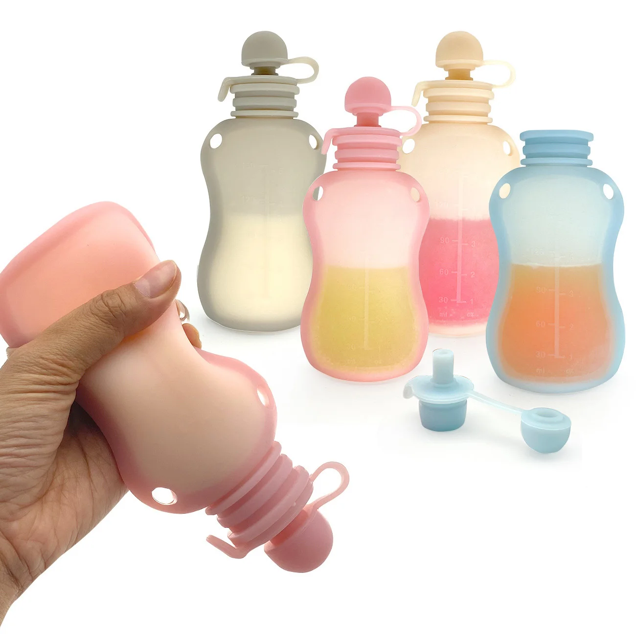 Silicone Milk Storage Bag 150ml Reusable for Breast Milk Rice Paste Fruit Puree Preservation