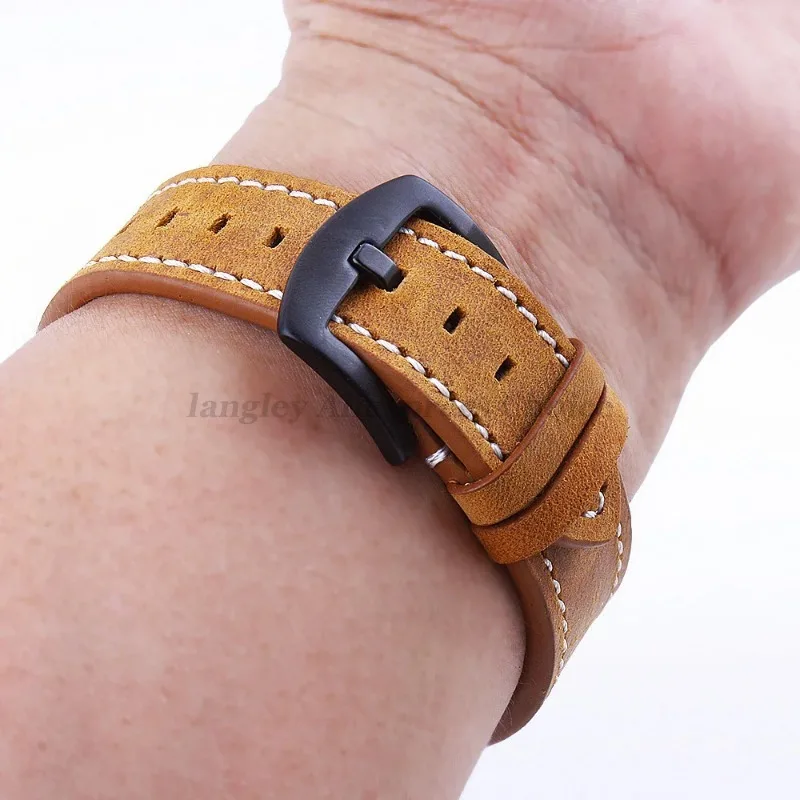 Vintage Genuine Leather Watch Band Strap - Premium Cowhide Watch Accessory Belt