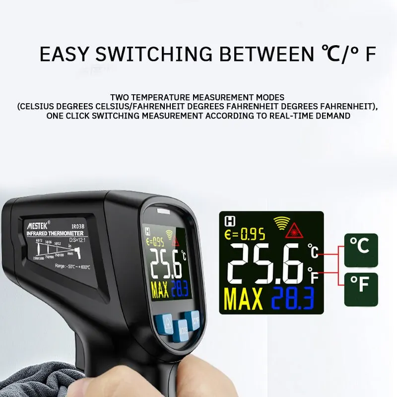 MESTEK Industrial Infrared Termometrs Digital High Precision Kitchen Home Temperature Sensor Multifunction Thermometer 1PC digital thermometer infrared thermometer temperature sensor