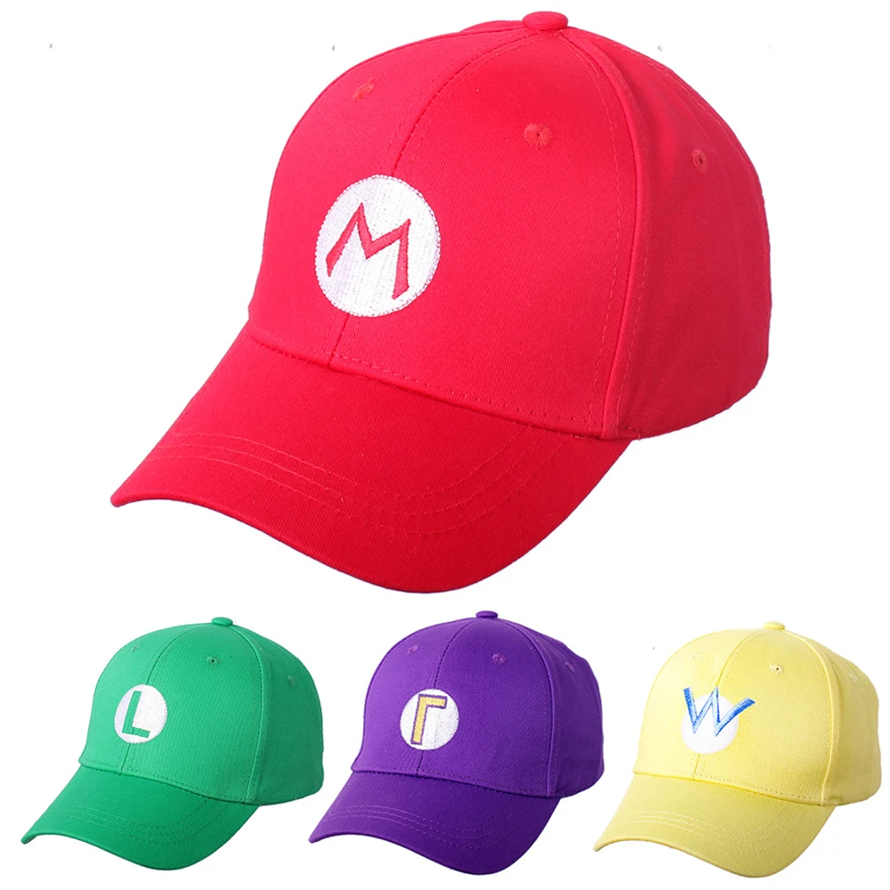 Anime Super Luigi Bros Sun Hat Game Cartoon Cosplay Adjustable Baseball Cap Accessories Party Props