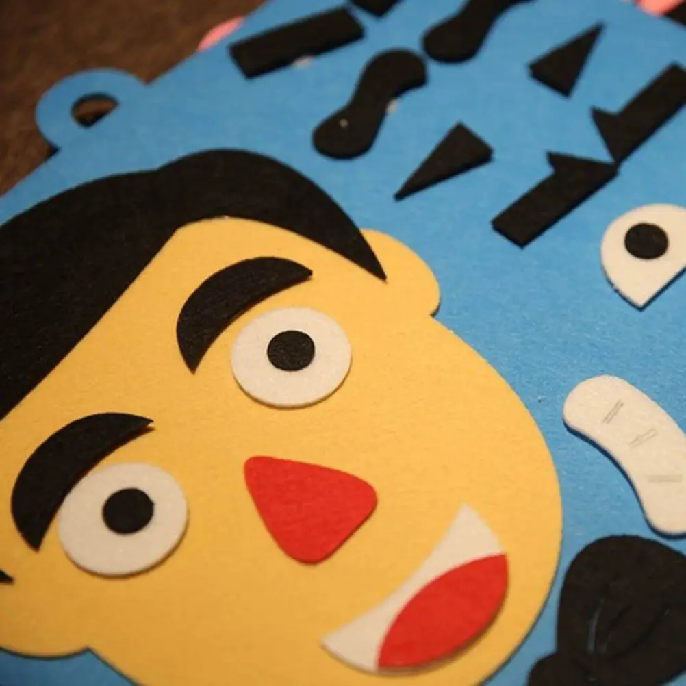 1pc 얼굴 퍼즐 장난감 재미있는 얼굴 변화 퍼즐 장난감 조기 발달 장난감 DIY 교육 게임 퍼즐 세트 (빨간 소녀 스타일)