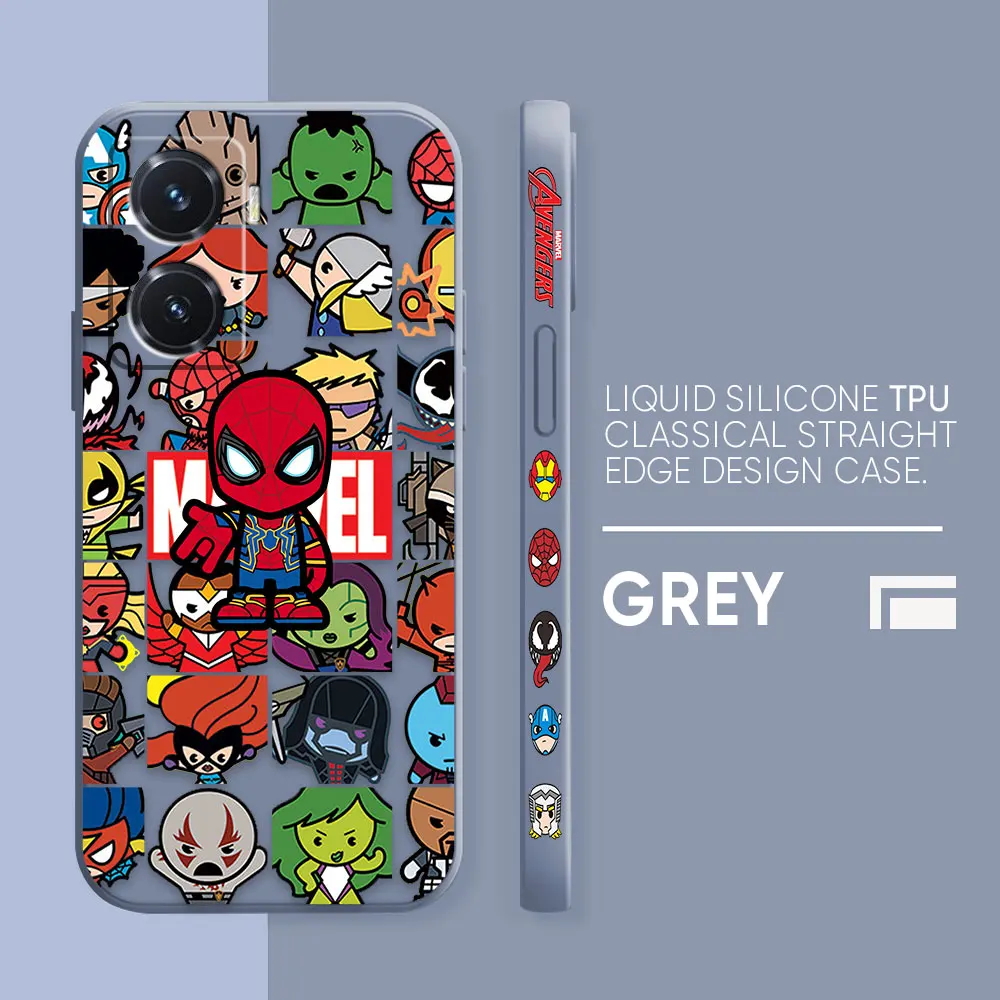 thumbnail image 1 of Case For VIVO Y55 Y52S Y53S Y66 Y71T Y73S 5G Y85 Y93 Z5X Z6 Simple Liquid Silicone Case Marvel Cartoon Iron Spider-Man Poster, 1 of 5