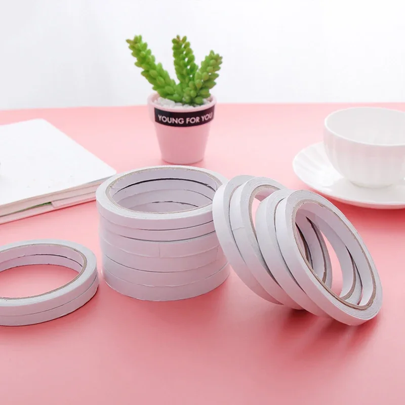Super Strong Double-Sided Adhesive Tape - 12m, White, for DIY Crafts and Stationery