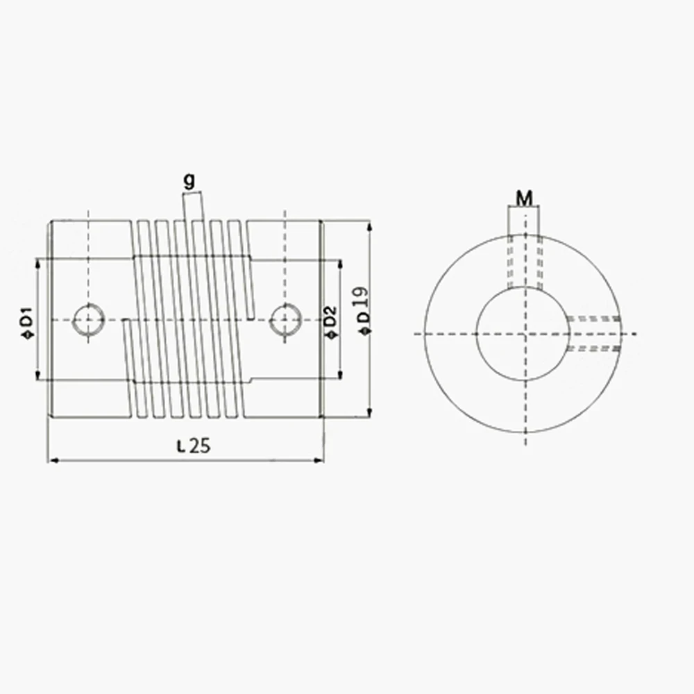 D19L25 Aluminium CNC Stepper Motor Flexible Jaw Shaft Coupling 3mm 4mm 5mm 6mm 6.35mm 8mm 10mm Encoders Engraving Machine shaft coupler flexible coupling shaft connector rigid shaft coupler