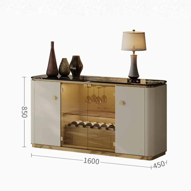 Light luxury dining cabinet, storage and storage, marble restaurant, high-end glass foyer cabinet
