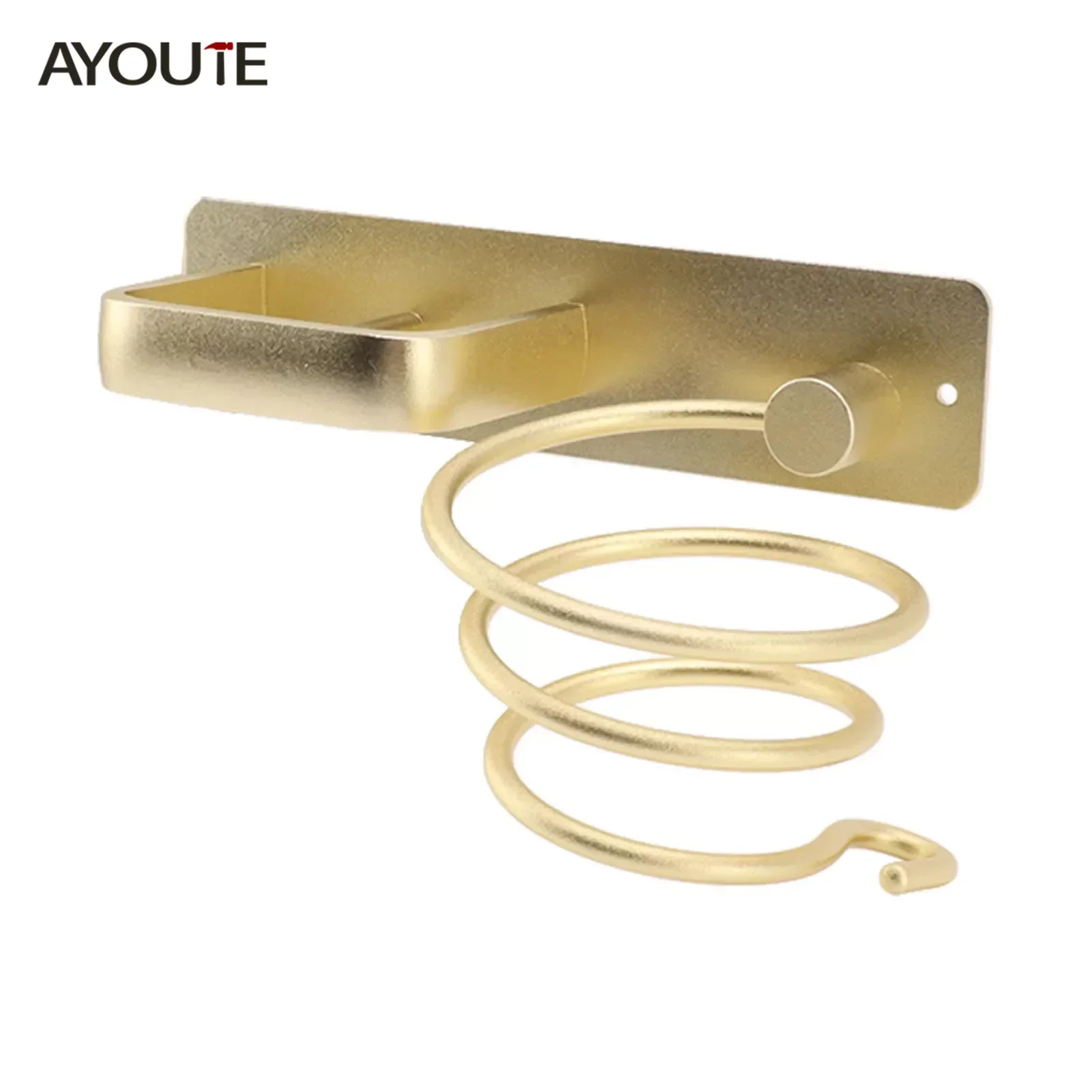 Hair Dryer Holder Straightener Storage Bracket Rack Space Aluminum Home Decoration Gold Wall Shelf Bathroom Shelf Styling Tool storage rack hair dryer holder hair tool holder