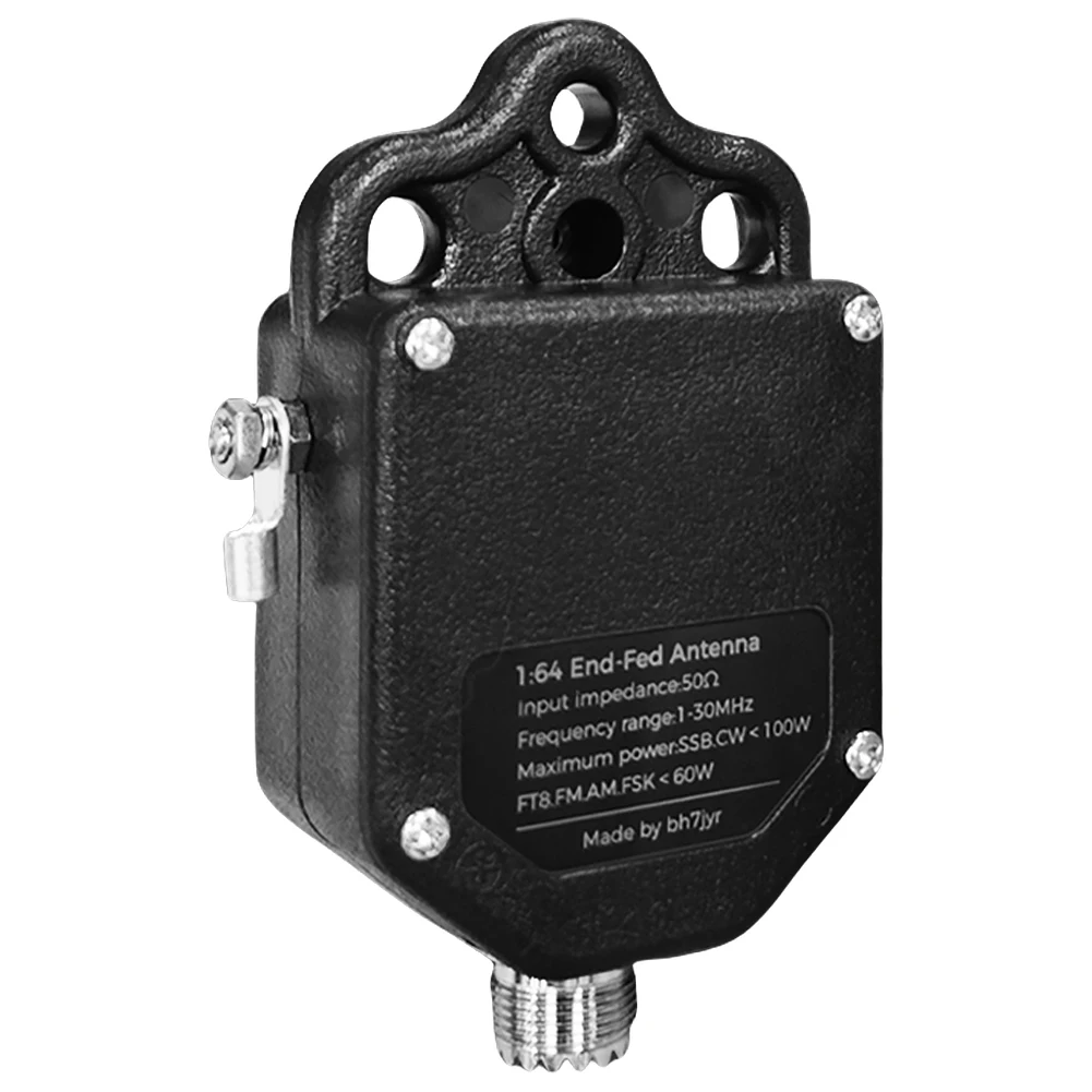 1/2CPS 1:64 4밴드 8밴드 엔드 페드 안테나용 발룬, 주파수 범위 1-30MHz, 출력 100W(PEP), 테일런트가 있는 주파수 포인트용