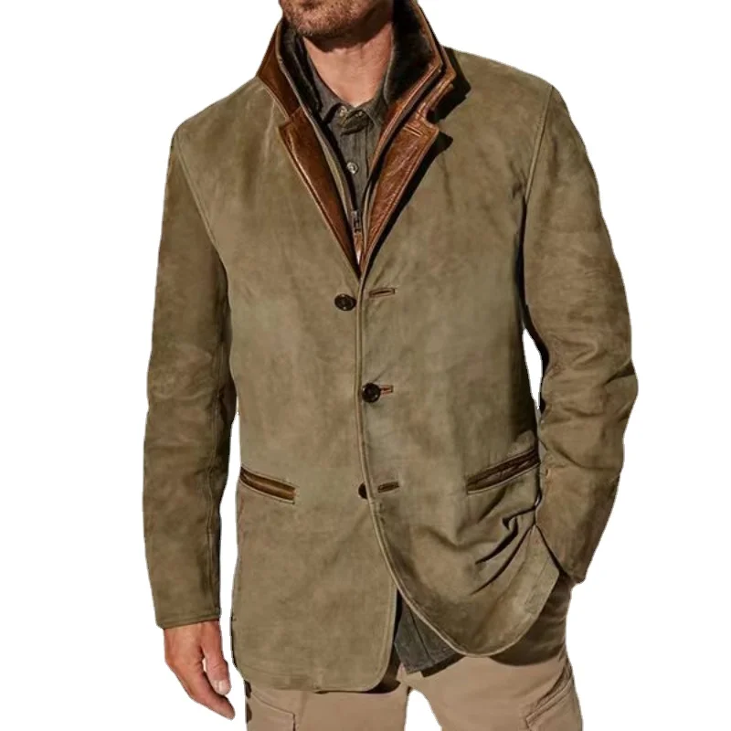 

New Heavy Industry Vintage Michigan Cargo Jacket Men's Vintage American Casual Single-breasted Zip-up Blazer Collar Jacket
