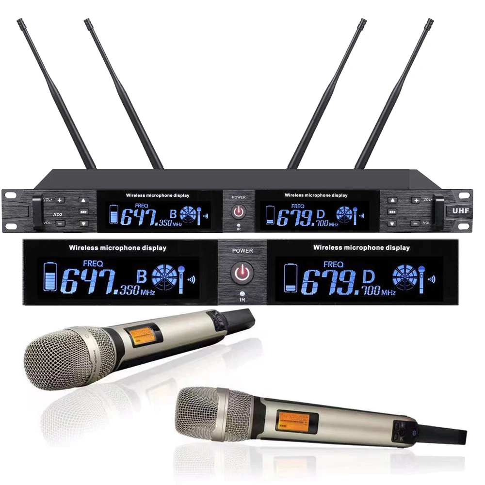 

Pro QLXD Digital Big LED Screen SKM9000 Wireless Microphone System 200 Channel 2 Handheld SKM 9000 Audio Sound Microfones