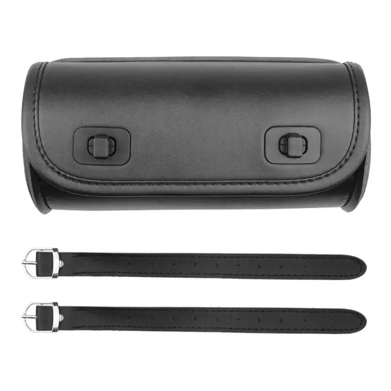 

Motorcycle Handlebar Bag Waterproof PU Leather Saddlebag Front Fork Handlebar Storage Pouch Motorcycle Handlebar Bag Motorcycle
