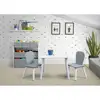 4-Piece Kids Playroom Set Wooden Table 2 Chairs Toy Organizer with Cling Stickers Storage Solution Toddlers Ages 3 3