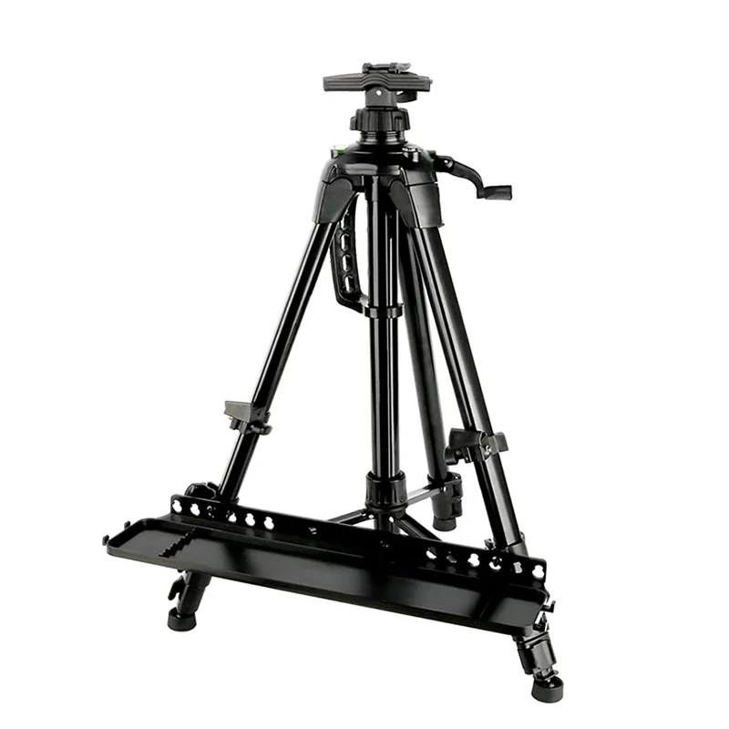 Portable Adjustable Metal Sketch Easel Painting Stand Foldable Aluminum Travel Rack With Brush Tray Display Frame Art Supplies