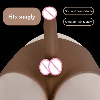 Dark Brown Strap on Dildo Lesbian Penis Pants Masturbators Silicone Realistic Dildos Women's Panties for Sex Toys for Adults 18+ 4
