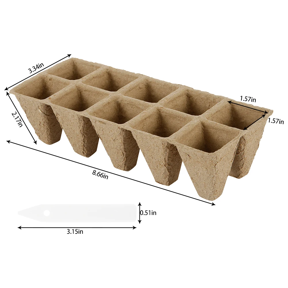 10Pcs 10 Grids Peat Pots Seed Starter Peat Pots Biodegradable Sprouting Seedling Trays For Indoor And Outdoor Plants Gardening seed starter tray seedling tray
