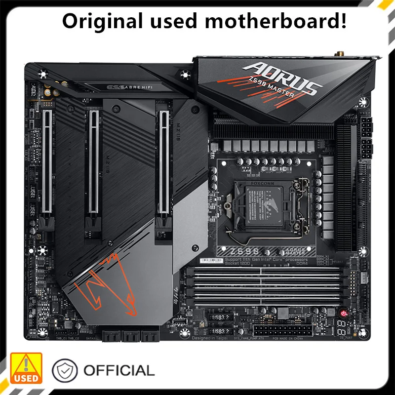 

For Z590 AORUS MASTER Original Used Desktop Intel Z590 128GB DDR4 Motherboard LGA 1200 i7/i5/i3 USB3.0 SATA3