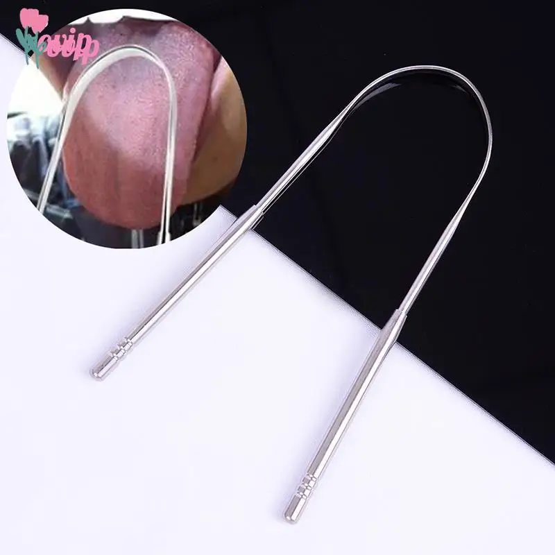 

1PCS Stainless Steel Tongue Scraper Cleaner Fresh Breath Cleaning Coated Tongue Toothbrush Dental Oral Hygiene Care Tools