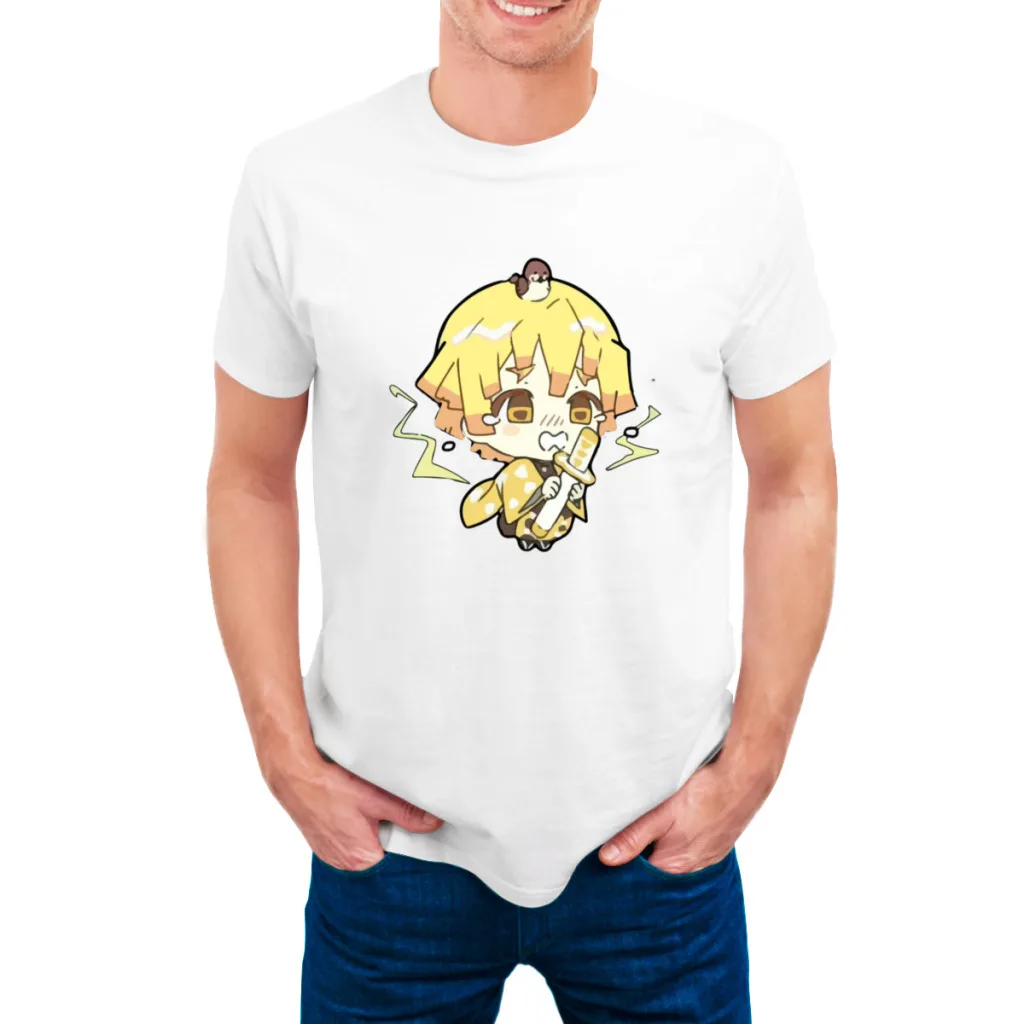 

Demon Slayer Kimetsu No Yaiba T Shirt For Men Summer Cotton Tops Solid Colors Tshirts O-neck Men Clothing Size XS to 3XL