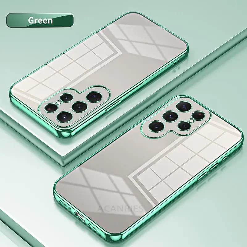 thumbnail image 1 of S 24 23 22 21 Luxury Plating Transparent Case For Samsung Galaxy S24 S23 S22 S21 Fe Plus Ultra 5g Silicone Back Cover S23fe, 1 of 5