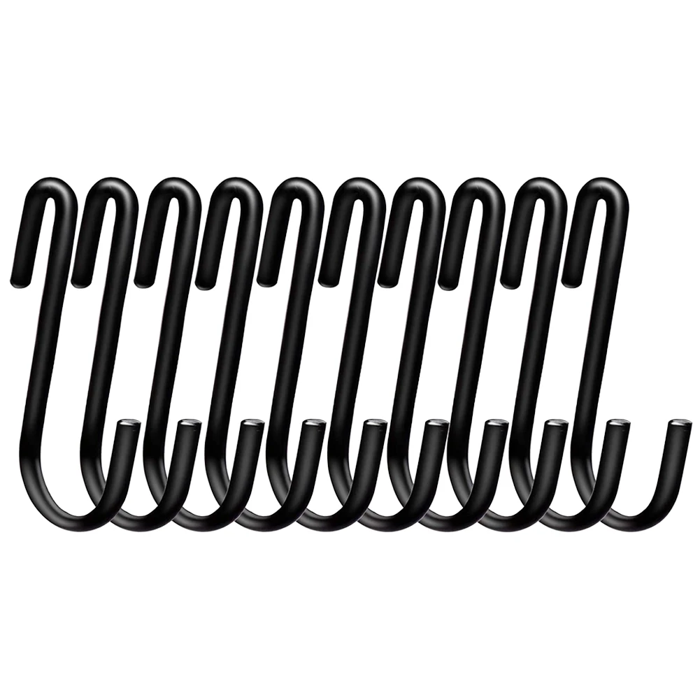 S Hook 10PCS S-Shape Hooks Kitchen Bathroom Stainless Steel Multifunctional Hanging Rack Clothes Bag Towels Plants Hanger Storage Hold