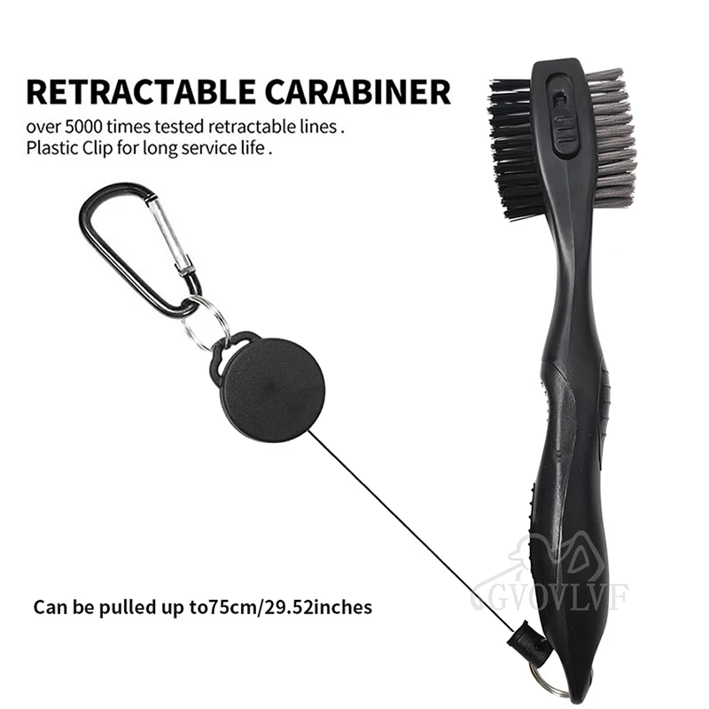 Golf Club Cleaner and Golf Club Brush 2 in 1 Retractable Zip-line Buckle and Retractable Sharp Pick Brush Head Wire Bristles 4