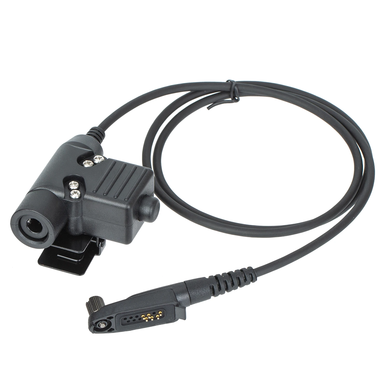 brown HD03 Tactical Bowman Elite II Headset Microphone with U94 PTT Adapter for GP-328 PLUS walkie talkie Radio