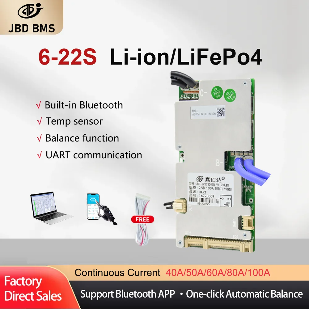 JBDSmartBMS4S6S8S10S12S13S14S16S17S18S20S21S22SBluilt-inBTBms20A30A40A80A100AForLi-ionLifepo4Battery-AliExpress44