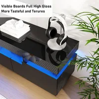 70IN White TV Stand for 75/80 inch TV,Modern LED TV Stand for Living Room,High Gloss Entertainment Center with Storag Customized 5