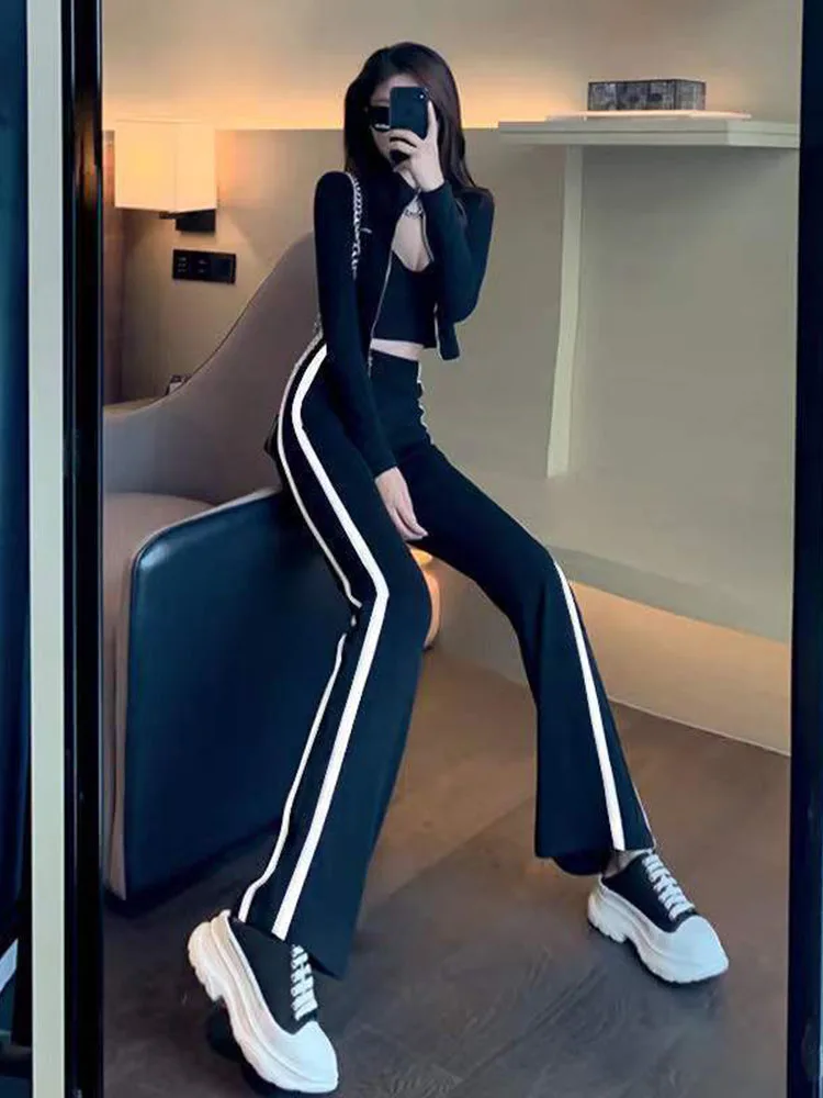 Summer Leisure Sports Suit Women Summer Sportswear Short Waist High Waist Bind Feet Pants Two-Piece Fitness Exercise Set